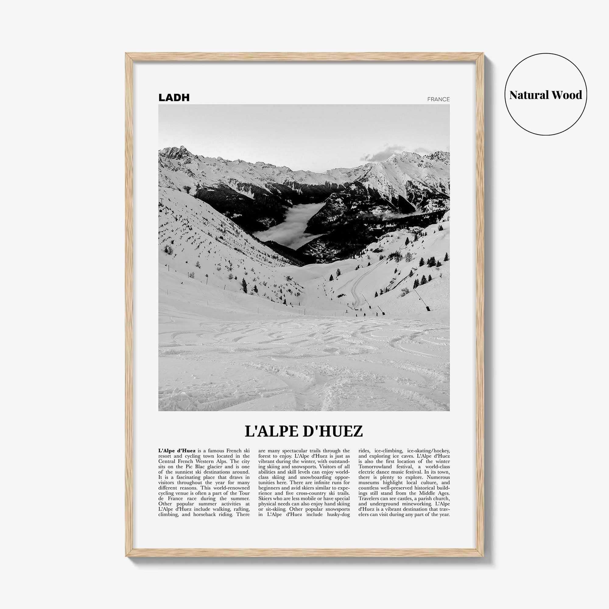 L'Alpe d'Huez Print Black and White, Alpe d’Huez Wall Art, Alpe d’Huez Poster, Alpe d’Huez Photo, Alpe d’Huez Décor, L'Alpe d'Huez, France