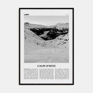 L'Alpe d'Huez Travel B&W Poster