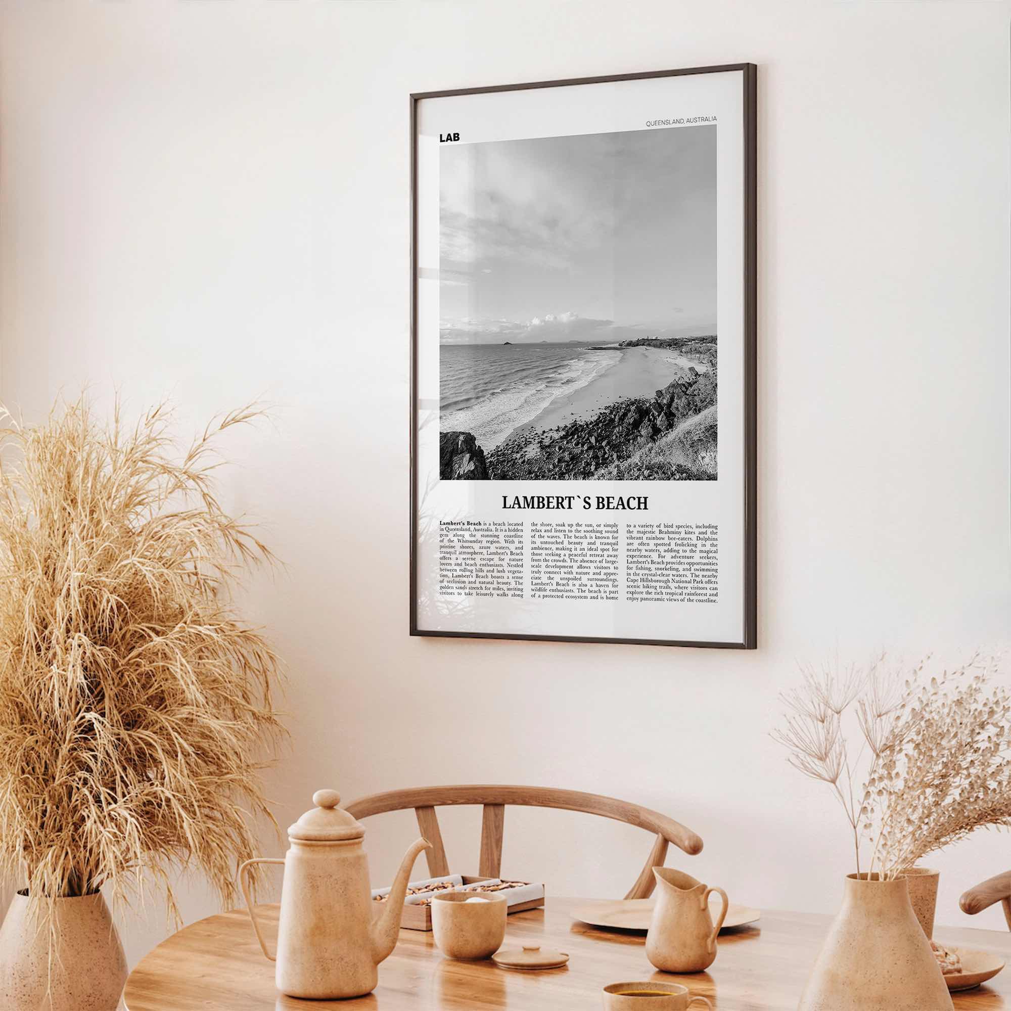 Lamberts Beach Print Black and White, Lamberts Beach Wall Art, Lamberts Beach Poster, Lamberts Beach Photo, Décor, Lamberts Beach Map