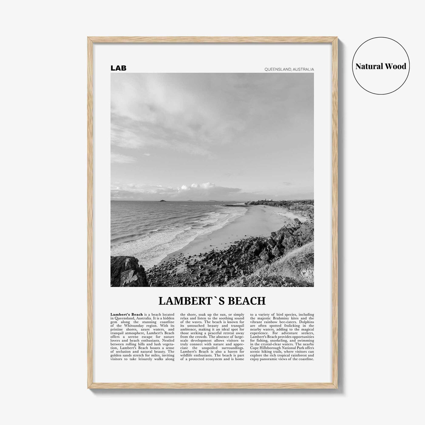 Lamberts Beach Print Black and White, Lamberts Beach Wall Art, Lamberts Beach Poster, Lamberts Beach Photo, Décor, Lamberts Beach Map