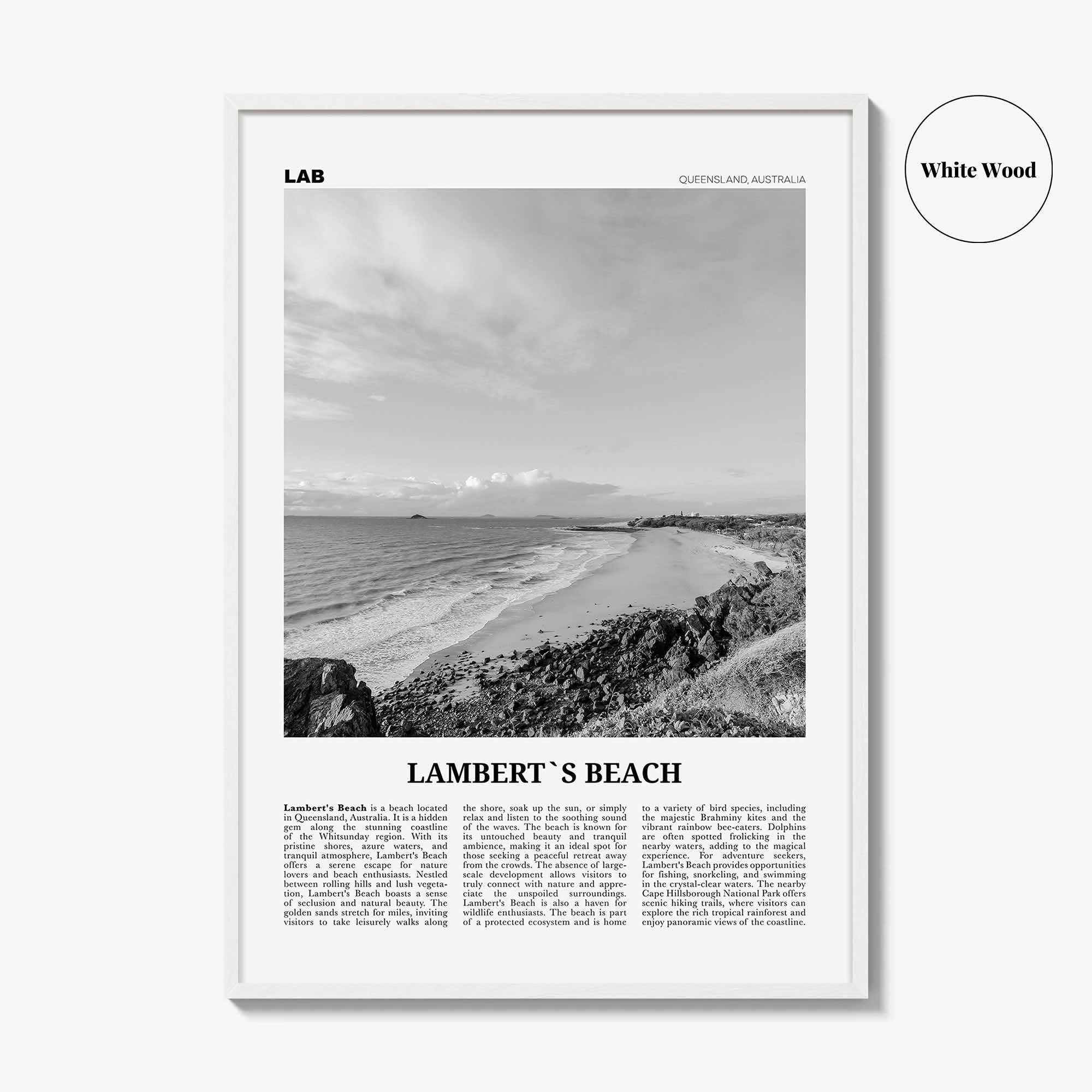 Lamberts Beach Print Black and White, Lamberts Beach Wall Art, Lamberts Beach Poster, Lamberts Beach Photo, Décor, Lamberts Beach Map