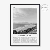 Lamberts Beach Print Black and White, Lamberts Beach Wall Art, Lamberts Beach Poster, Lamberts Beach Photo, Décor, Lamberts Beach Map