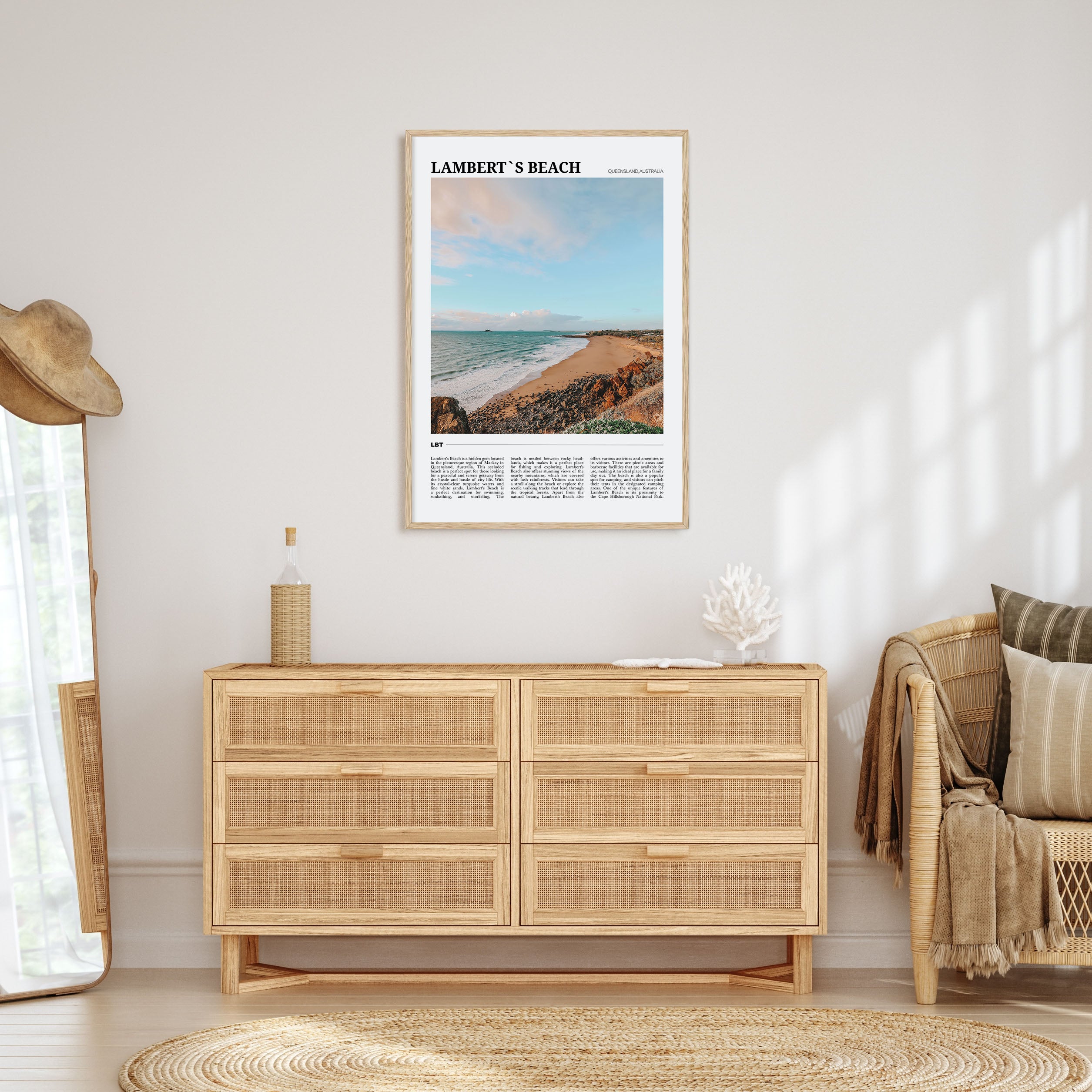 Lamberts Beach Travel Color Poster