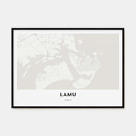 Lamu Map Landscape Poster