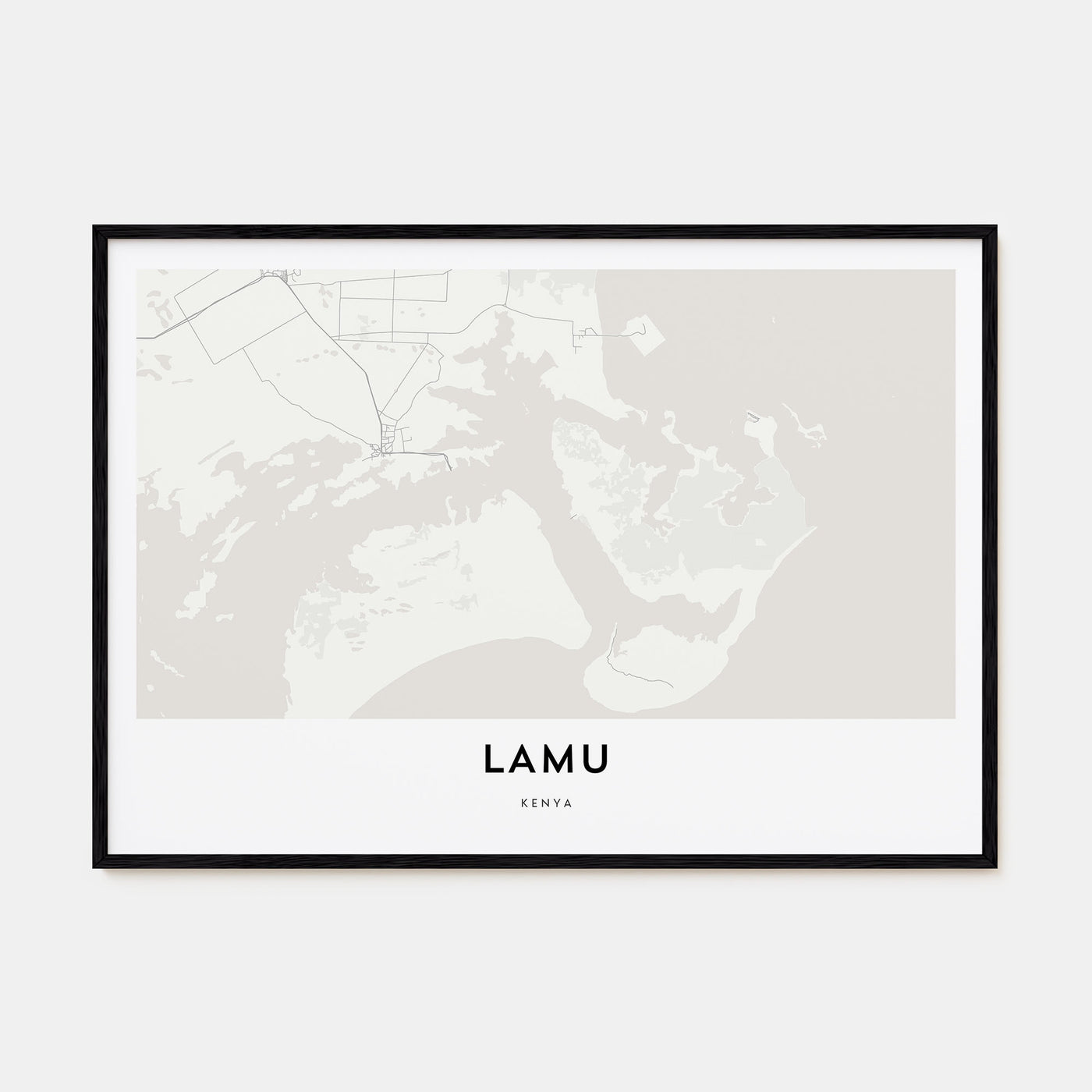 Lamu Map Landscape Poster