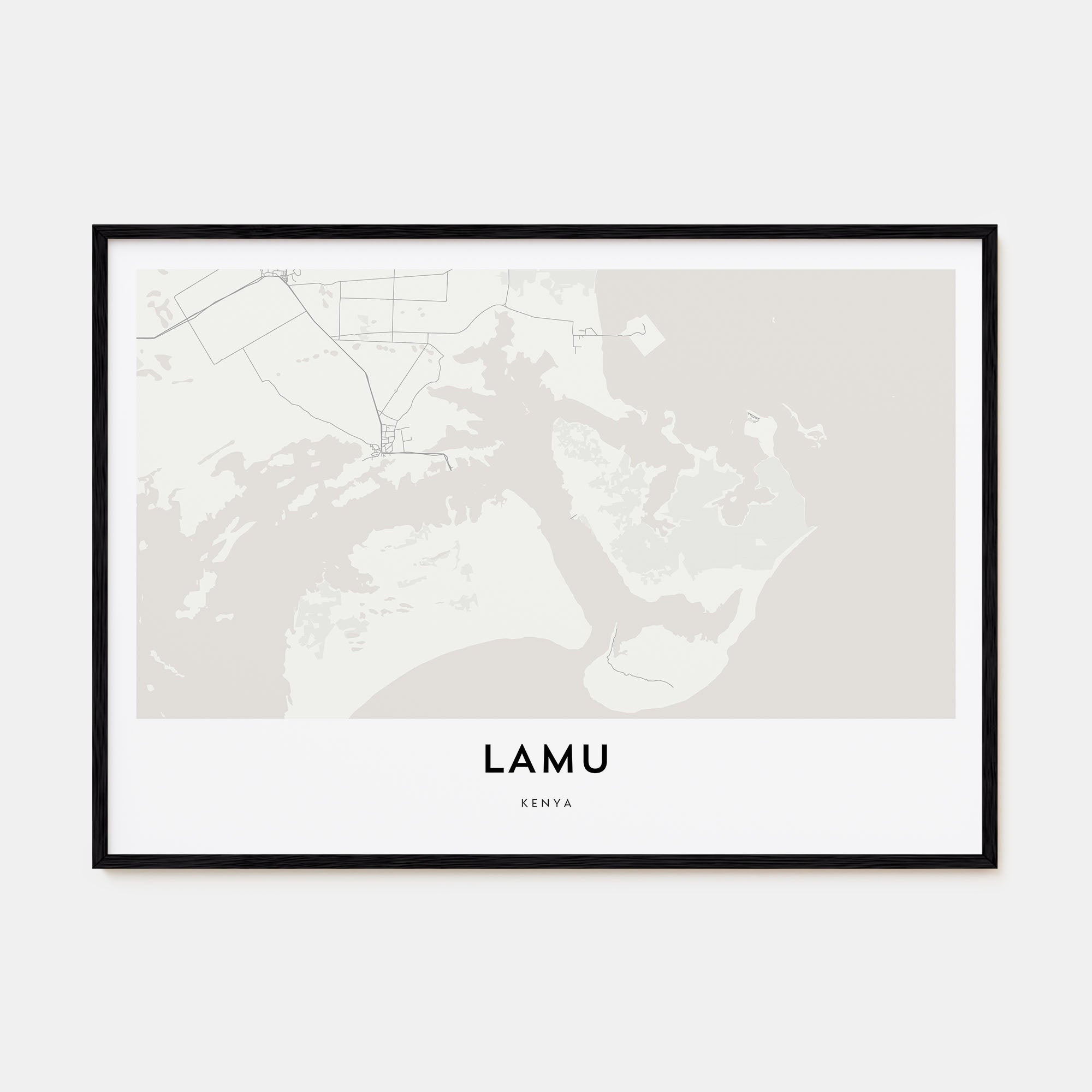 Lamu Map Landscape Poster