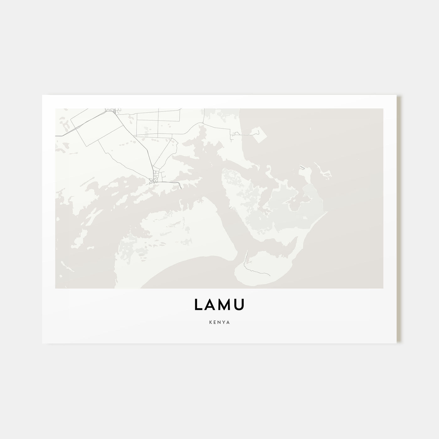 Lamu Map Landscape Poster