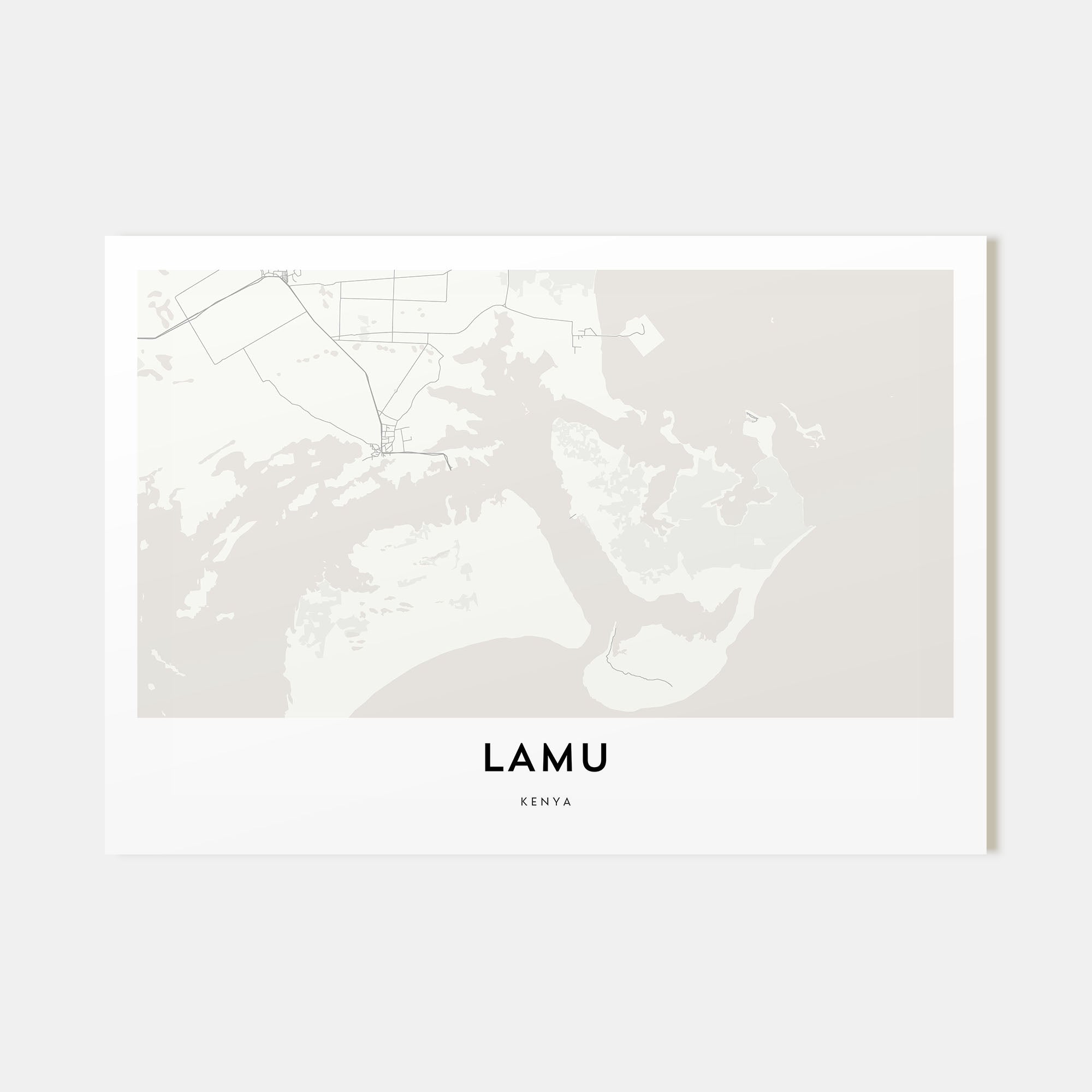 Lamu Map Landscape Poster