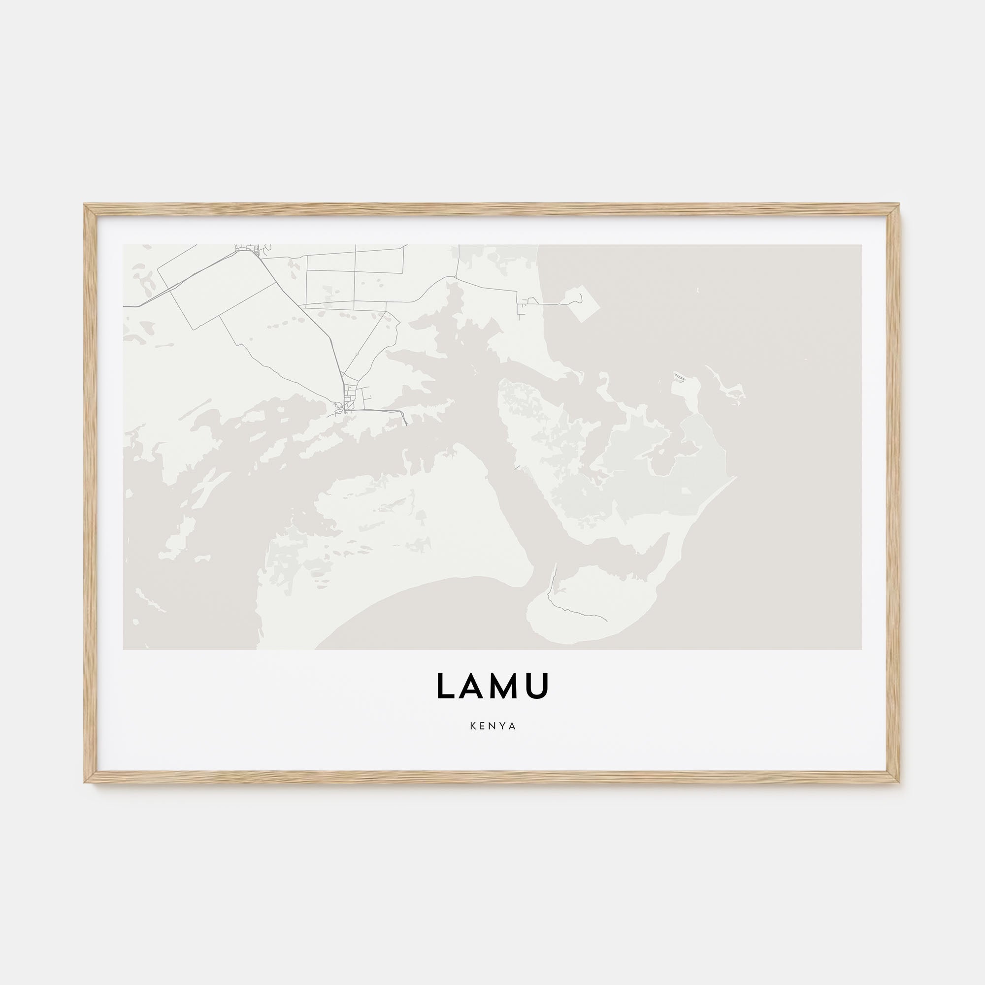 Lamu Map Landscape Poster