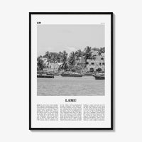 Lamu Print Black and White, Lamu Wall Art, Lamu Poster, Lamu Photo, Lamu Wall Décor, Lamu Map, Kenya