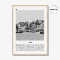 Lamu Print Black and White, Lamu Wall Art, Lamu Poster, Lamu Photo, Lamu Wall Décor, Lamu Map, Kenya