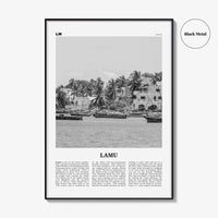 Lamu Print Black and White, Lamu Wall Art, Lamu Poster, Lamu Photo, Lamu Wall Décor, Lamu Map, Kenya