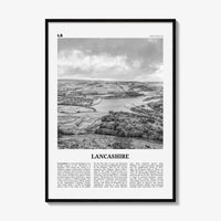 Lancashire Print Black and White, Lancashire Wall Art, Lancashire Poster, Lancashire Photo, Lancashire Map, England, UK, United Kingdom