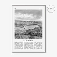 Lancashire Print Black and White, Lancashire Wall Art, Lancashire Poster, Lancashire Photo, Lancashire Map, England, UK, United Kingdom