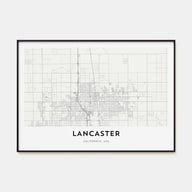 Lancaster, California Map Landscape Poster