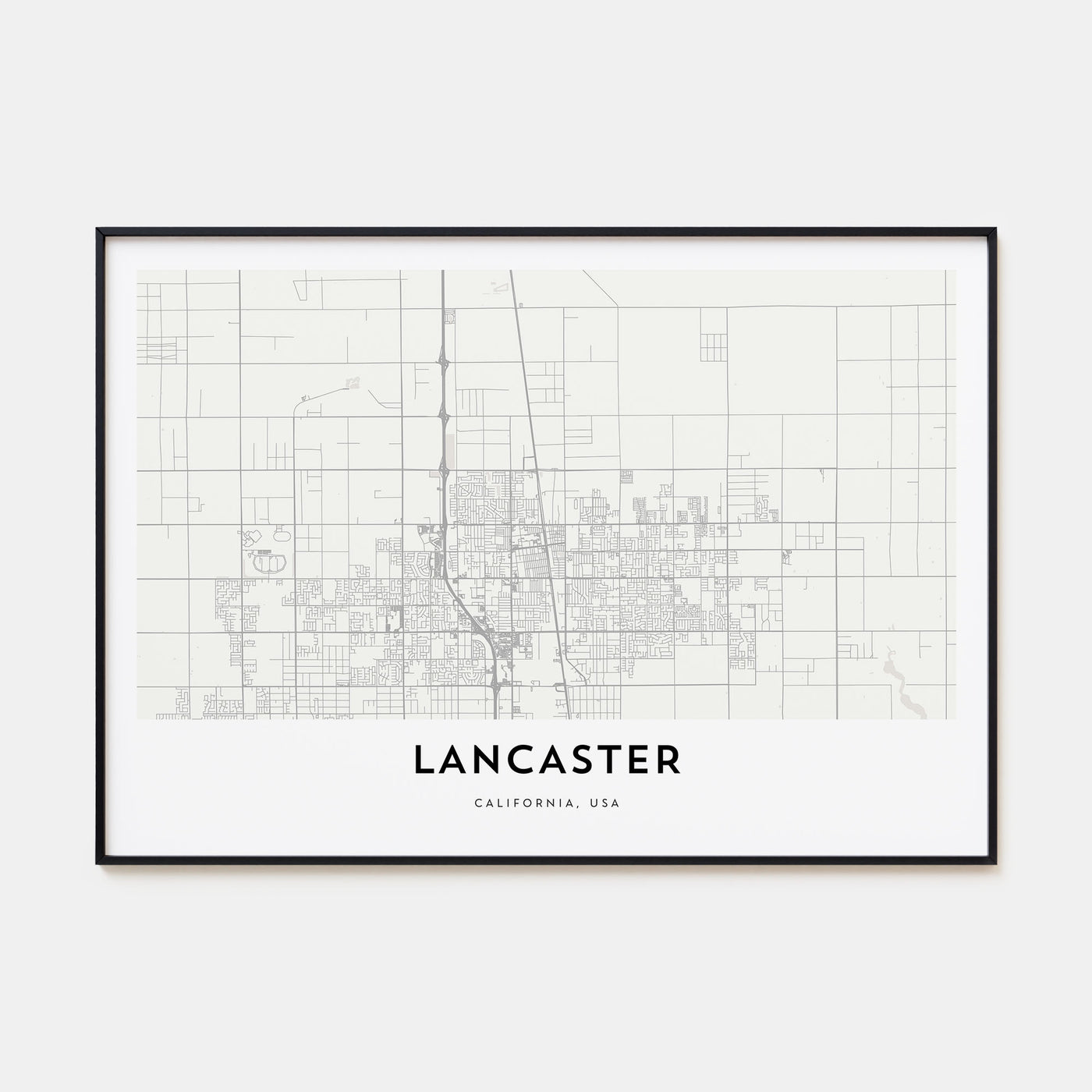 Lancaster, California Map Landscape Poster