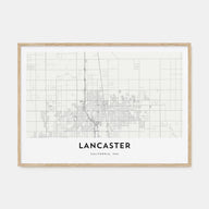 Lancaster, California Map Landscape Poster