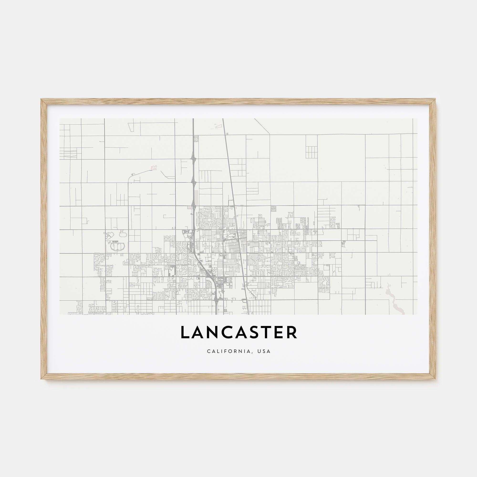 Lancaster, California Map Landscape Poster