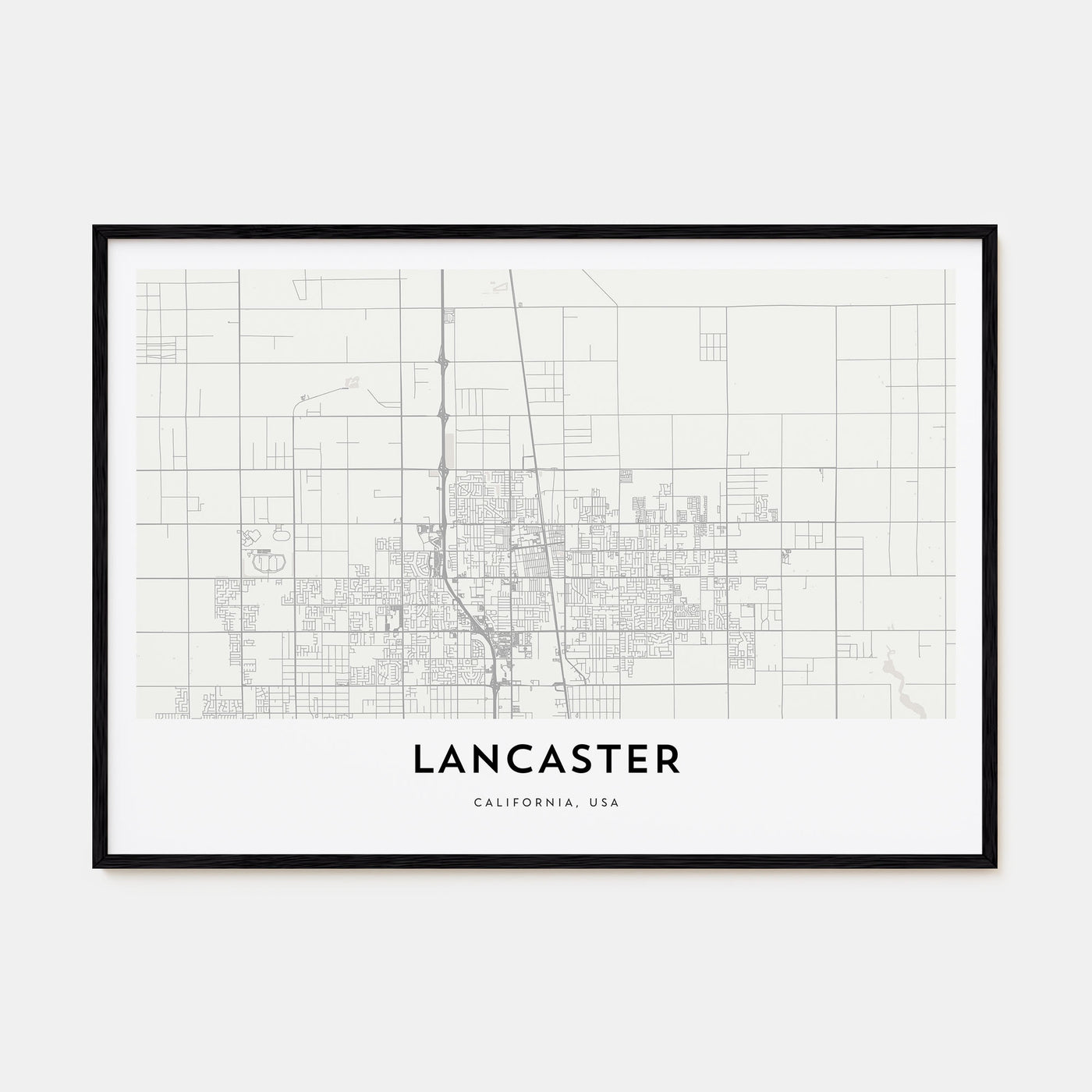Lancaster, California Map Landscape Poster