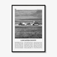 Lancaster County Print Black and White, Lancaster County Wall Art, Lancaster Poster, Lancaster Photo, Lancaster Wall Décor, Lancaster Map