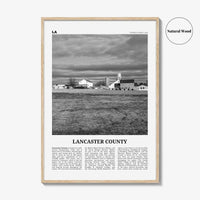 Lancaster County Print Black and White, Lancaster County Wall Art, Lancaster Poster, Lancaster Photo, Lancaster Wall Décor, Lancaster Map