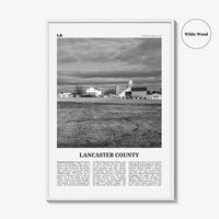 Lancaster County Print Black and White, Lancaster County Wall Art, Lancaster Poster, Lancaster Photo, Lancaster Wall Décor, Lancaster Map