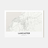 Lancaster, England Map Landscape Poster