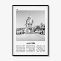 Lancaster Print Black and White England, Lancaster Wall Art, Lancaster Poster, Lancaster, Lancashire, UK, United Kingdom, Europe
