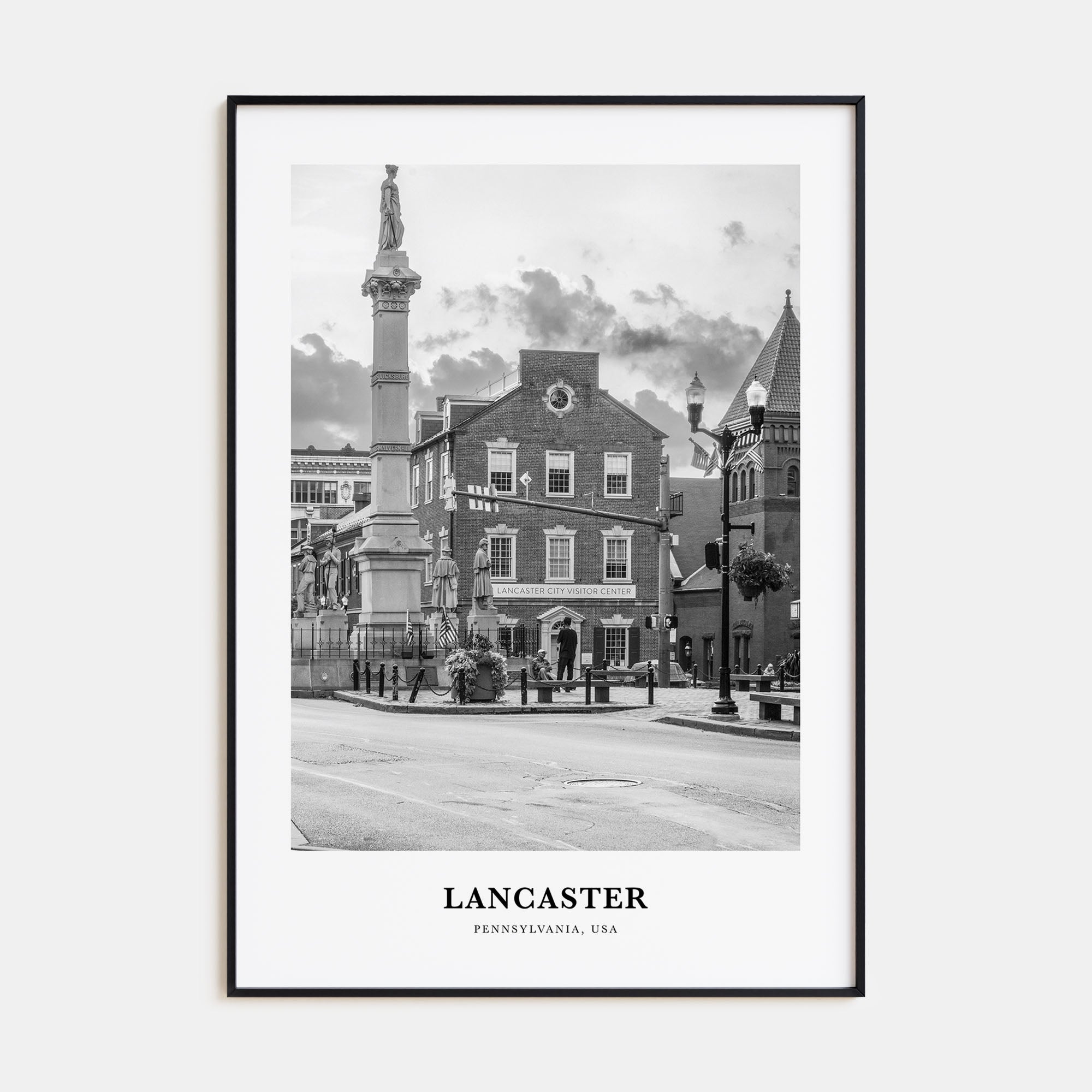 Lancaster, Pennsylvania Portrait B&W Poster