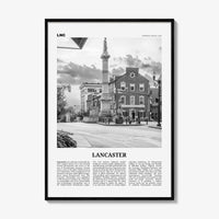 Lancaster Print Black and White Pennsylvania, Lancaster Wall Art, Lancaster Poster, Pennsylvania, USA, United States, North America