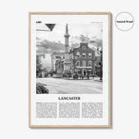 Lancaster Print Black and White Pennsylvania, Lancaster Wall Art, Lancaster Poster, Pennsylvania, USA, United States, North America