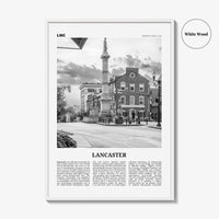 Lancaster Print Black and White Pennsylvania, Lancaster Wall Art, Lancaster Poster, Pennsylvania, USA, United States, North America