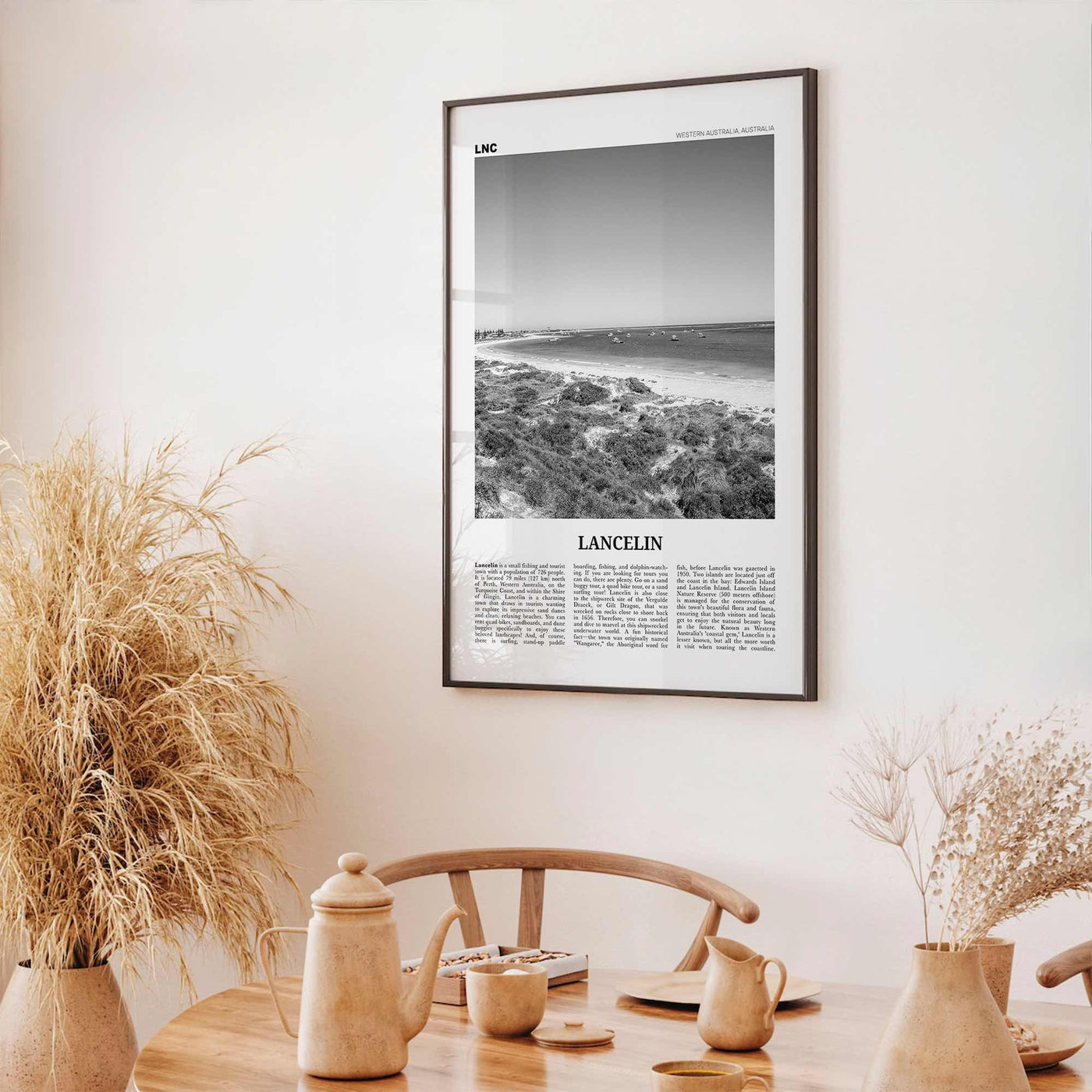 Lancelin Print Black and White, Lancelin Wall Art, Lancelin Poster, Lancelin Photo, Lancelin Wall Décor, Western Australia, Australia
