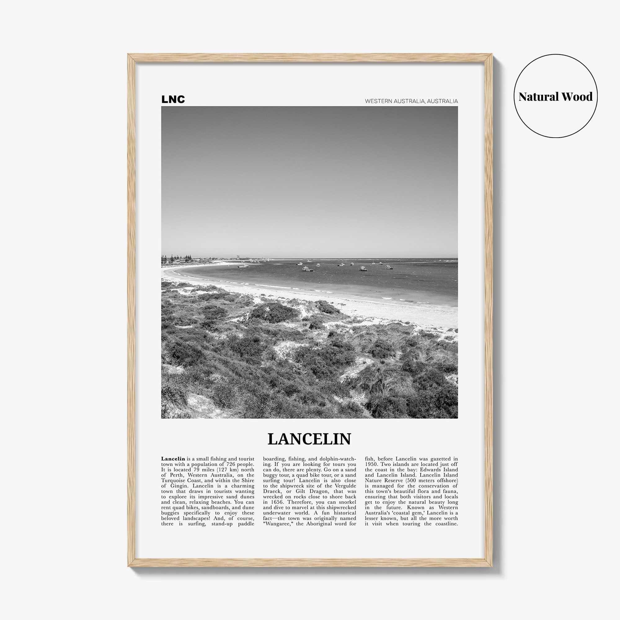 Lancelin Print Black and White, Lancelin Wall Art, Lancelin Poster, Lancelin Photo, Lancelin Wall Décor, Western Australia, Australia