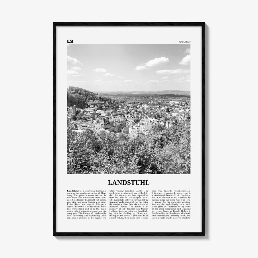 Landstuhl Print Black and White, Landstuhl Wall Art, Landstuhl Poster, Landstuhl Photo, Landstuhl Wall Décor,