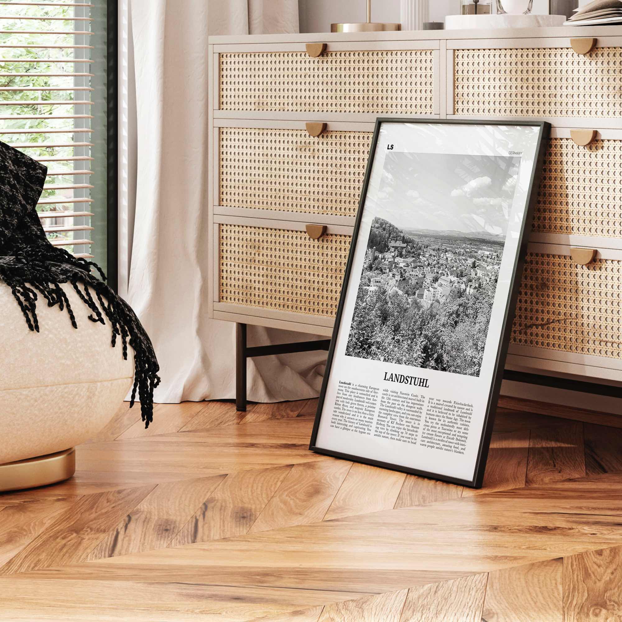 Landstuhl Print Black and White, Landstuhl Wall Art, Landstuhl Poster, Landstuhl Photo, Landstuhl Wall Décor,