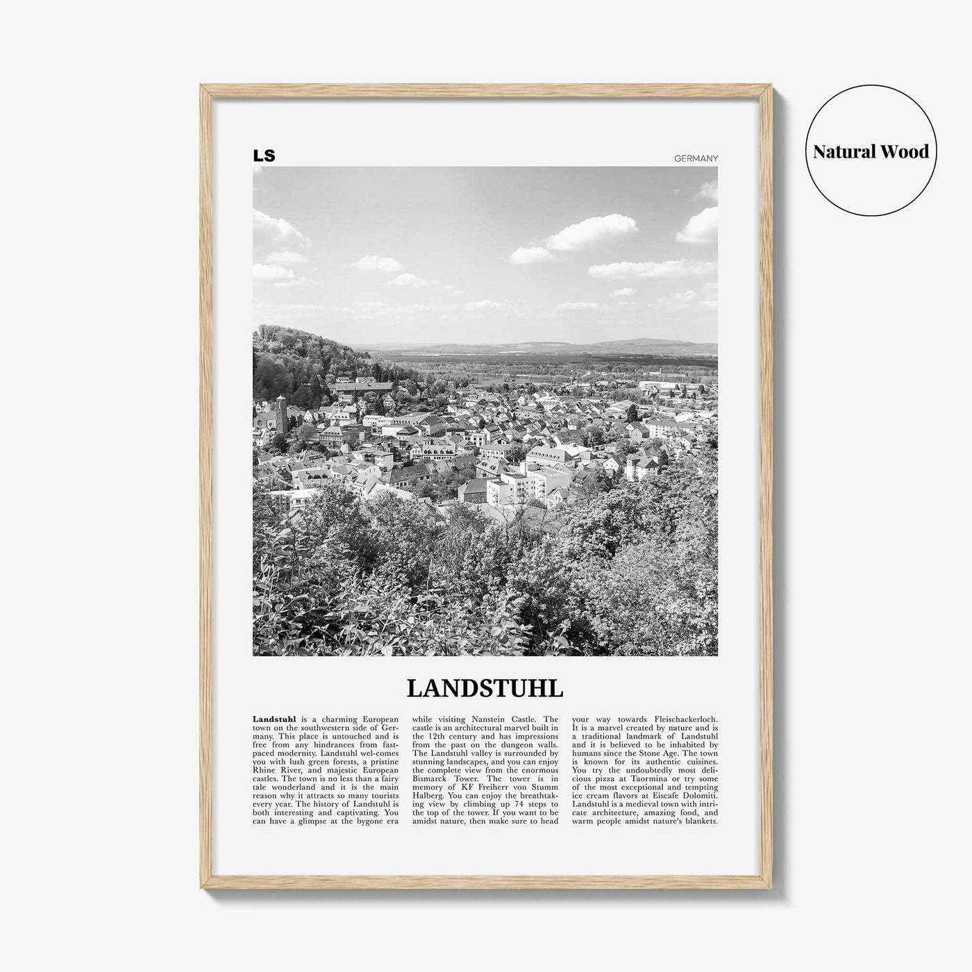 Landstuhl Print Black and White, Landstuhl Wall Art, Landstuhl Poster, Landstuhl Photo, Landstuhl Wall Décor,