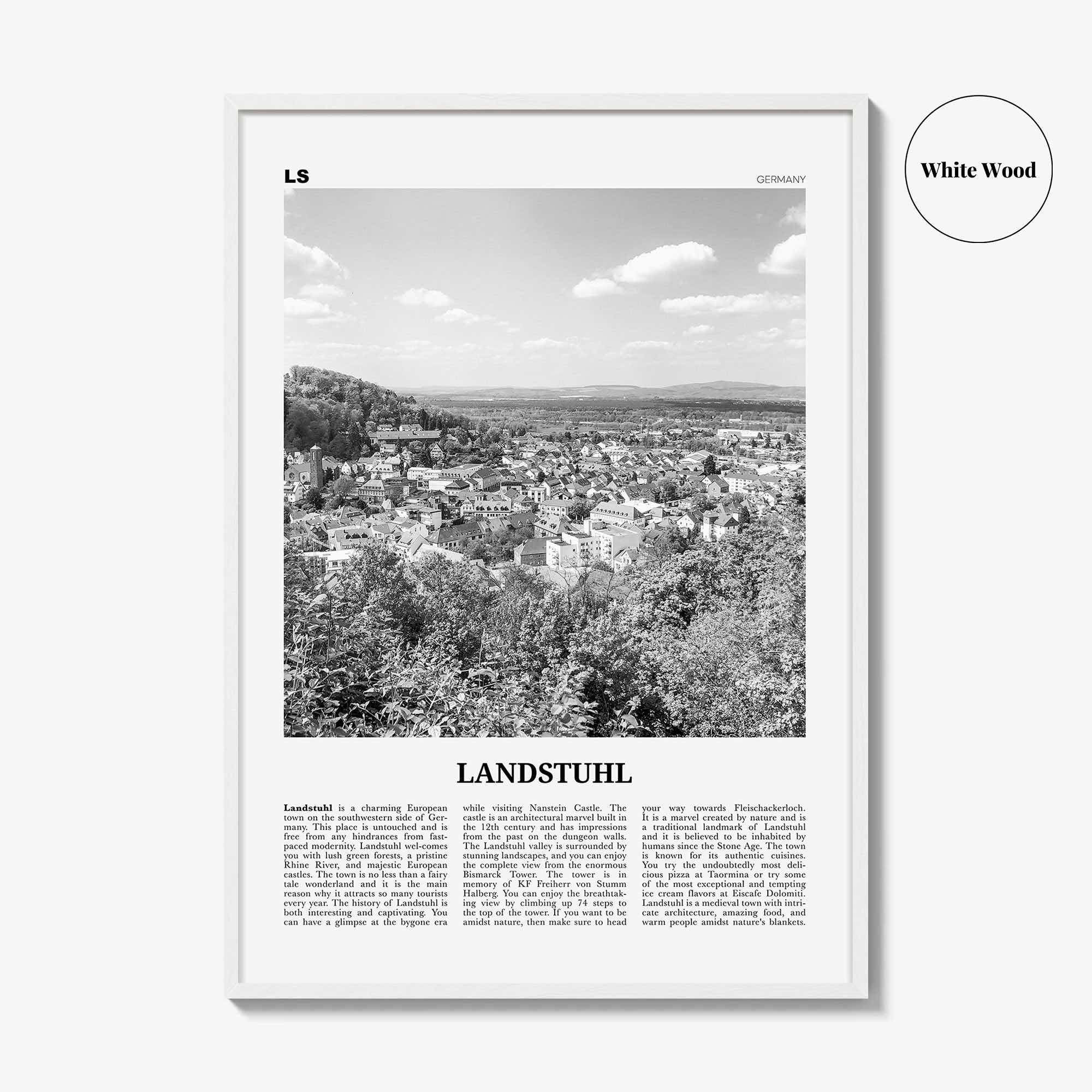 Landstuhl Print Black and White, Landstuhl Wall Art, Landstuhl Poster, Landstuhl Photo, Landstuhl Wall Décor,