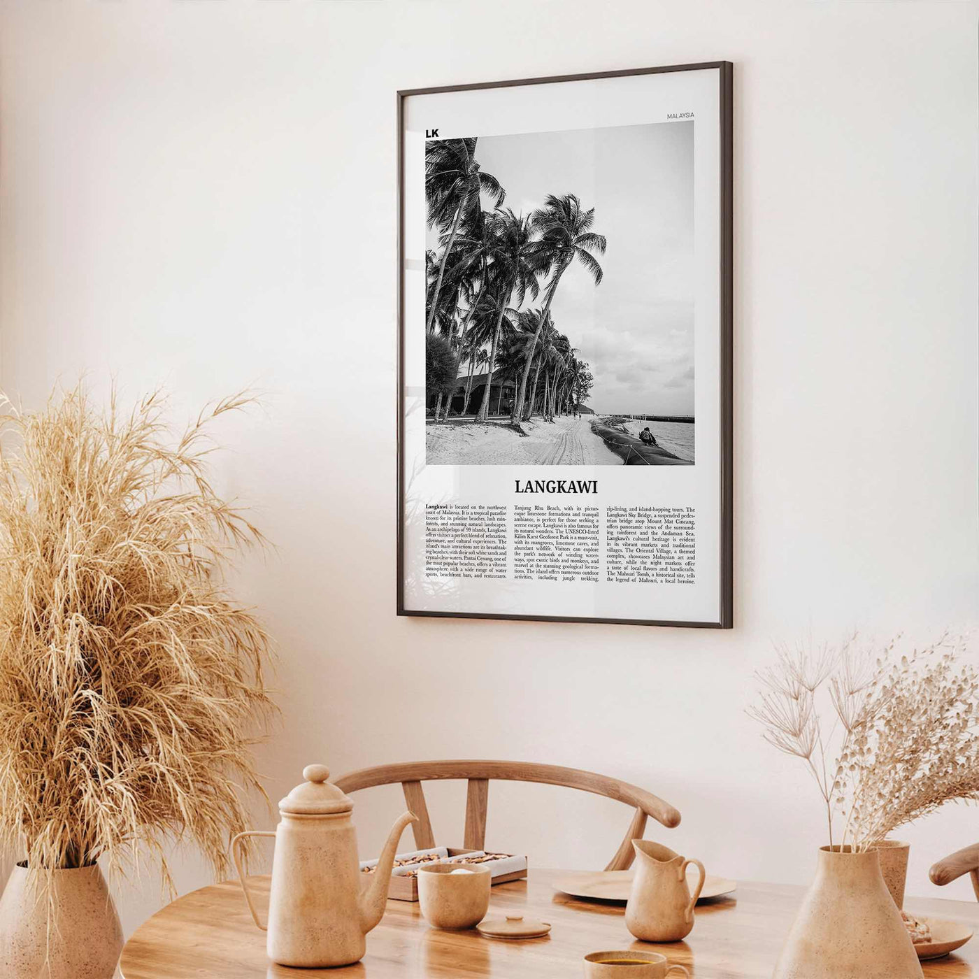 Langkawi Print Black and White, Langkawi Wall Art, Langkawi Poster, Langkawi Photo, Langkawi Wall Décor, Langkawi Map, Malaysia