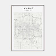 Lansing Map Portrait Poster
