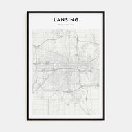 Lansing Map Portrait Poster