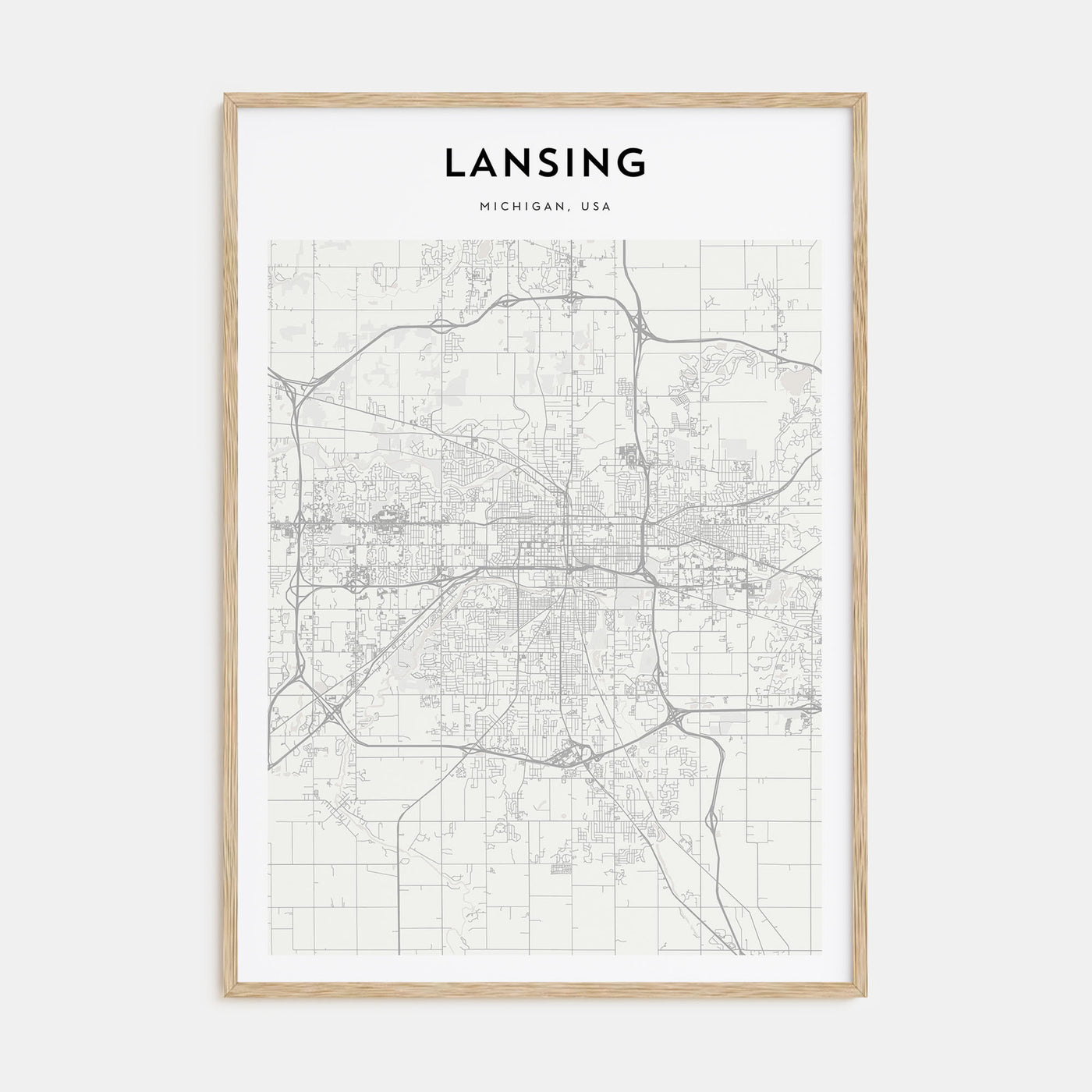 Lansing Map Portrait Poster