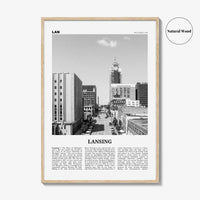 Lansing Print Black and White, Lansing Wall Art, Lansing Poster, Lansing Photo, Lansing Décor, Michigan, USA, United States, North America