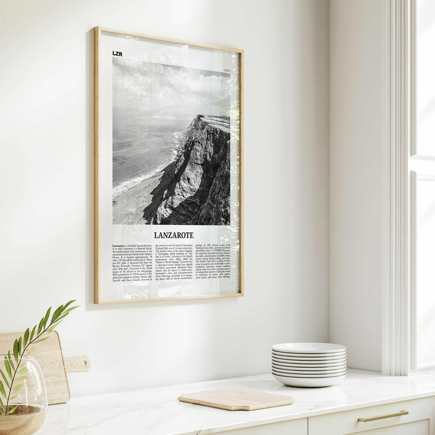 Lanzarote Print Black and White, Lanzarote Wall Art, Lanzarote Poster, Lanzarote Photo, Canary, Spain, Canarias, España, Lanza, Europe