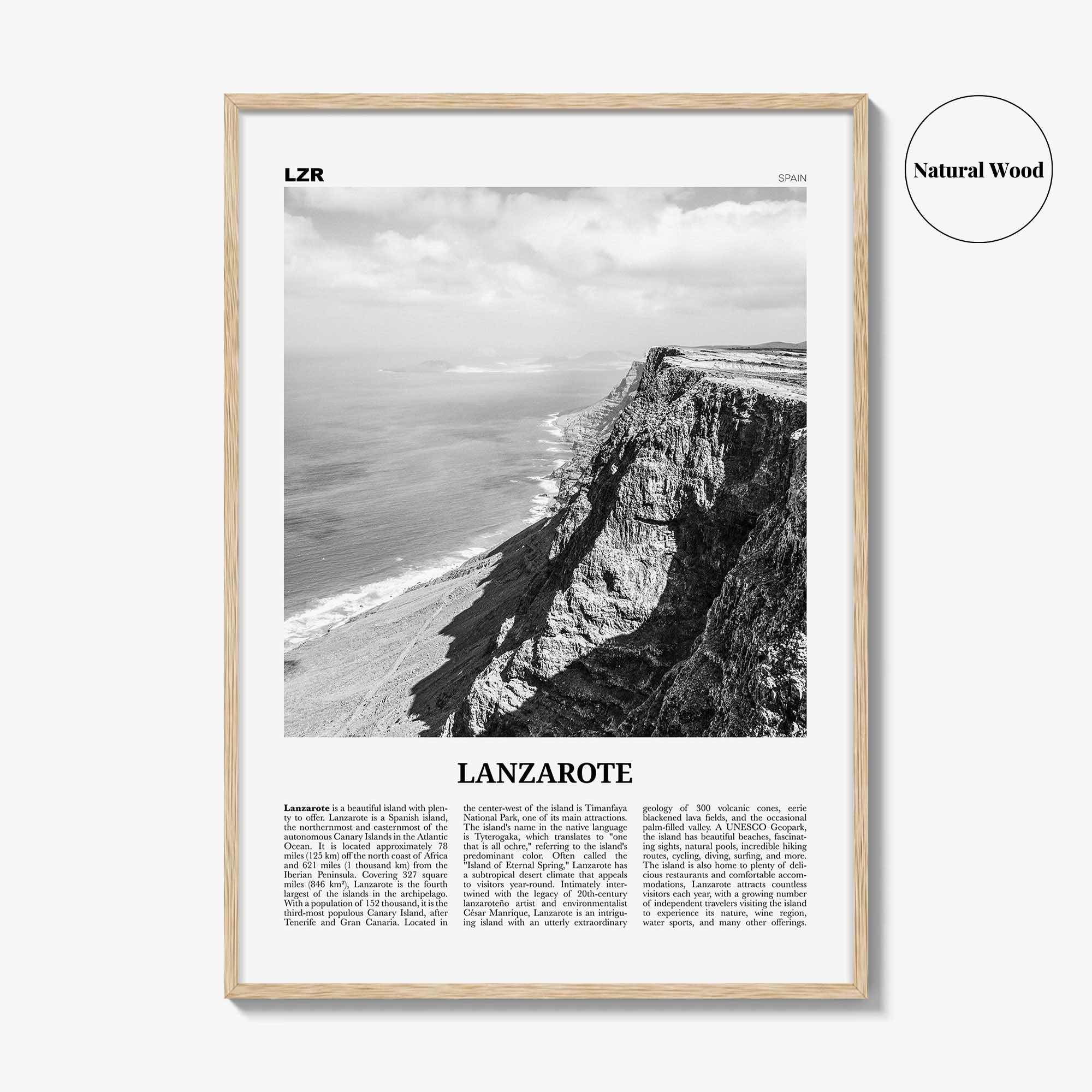 Lanzarote Print Black and White, Lanzarote Wall Art, Lanzarote Poster, Lanzarote Photo, Canary, Spain, Canarias, España, Lanza, Europe