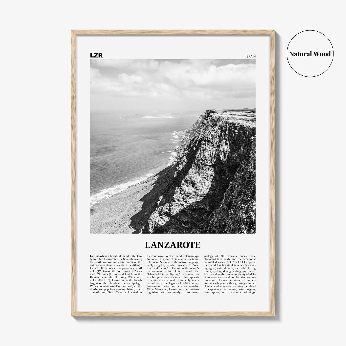 Lanzarote Print Black and White, Lanzarote Wall Art, Lanzarote Poster, Lanzarote Photo, Canary, Spain, Canarias, España, Lanza, Europe