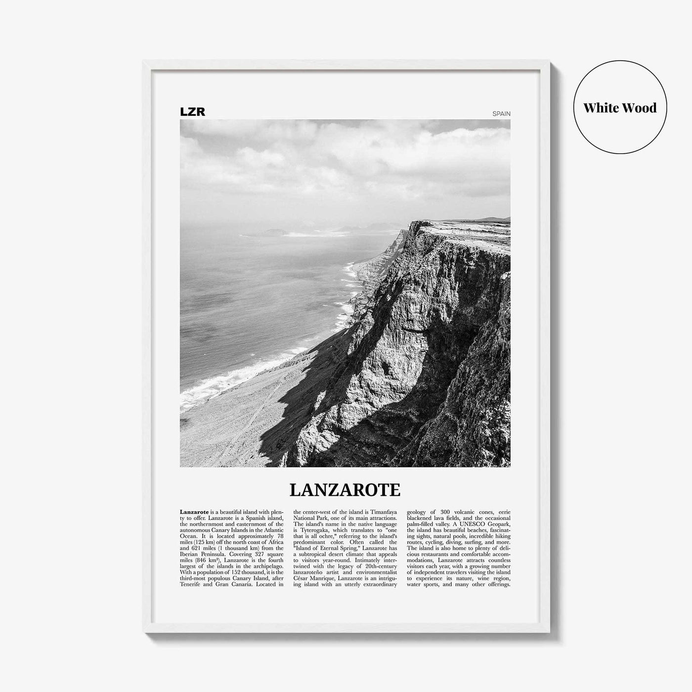 Lanzarote Print Black and White, Lanzarote Wall Art, Lanzarote Poster, Lanzarote Photo, Canary, Spain, Canarias, España, Lanza, Europe