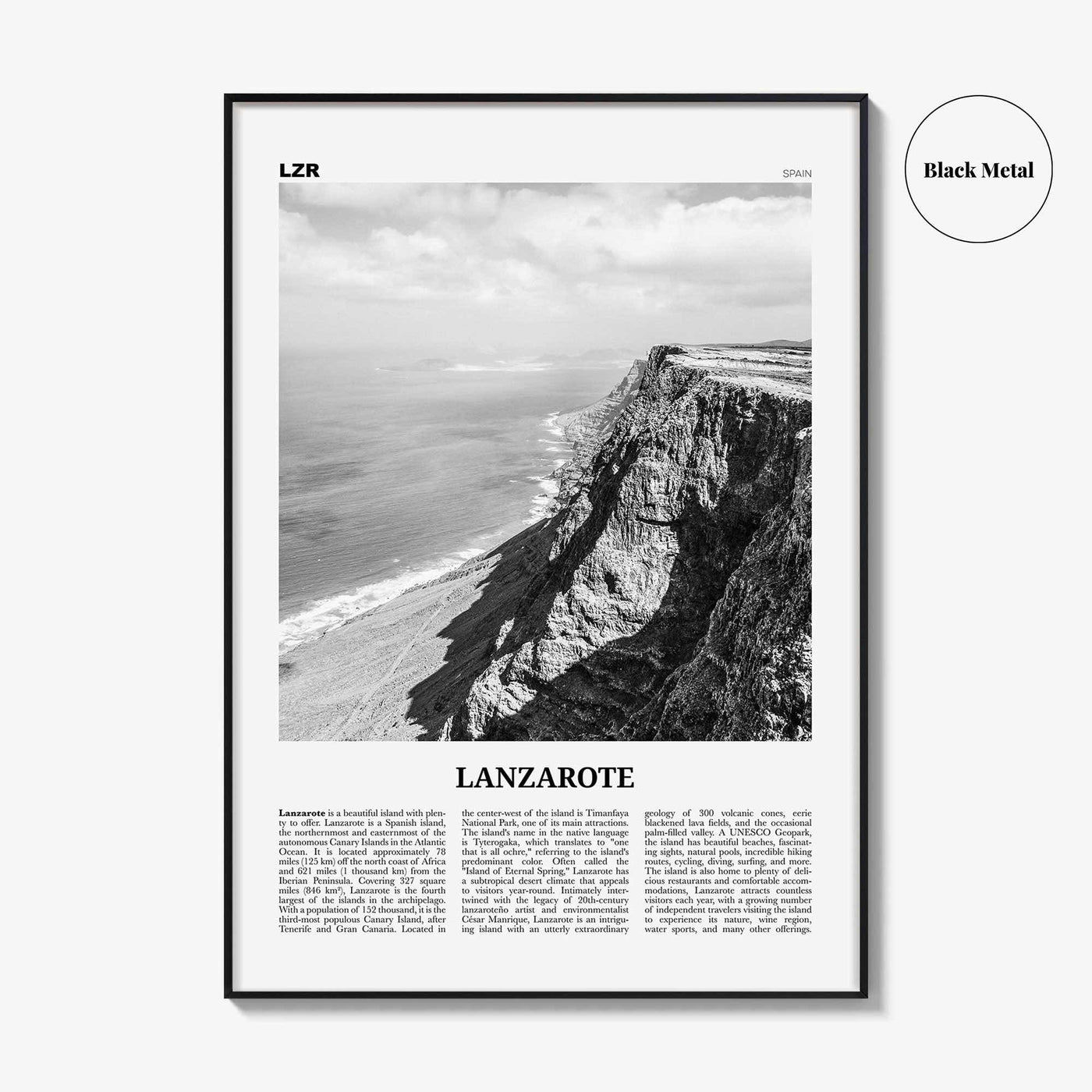 Lanzarote Print Black and White, Lanzarote Wall Art, Lanzarote Poster, Lanzarote Photo, Canary, Spain, Canarias, España, Lanza, Europe