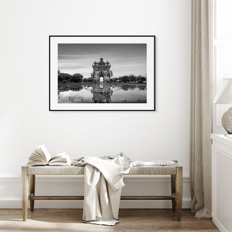 Laos Landscape B&W Poster