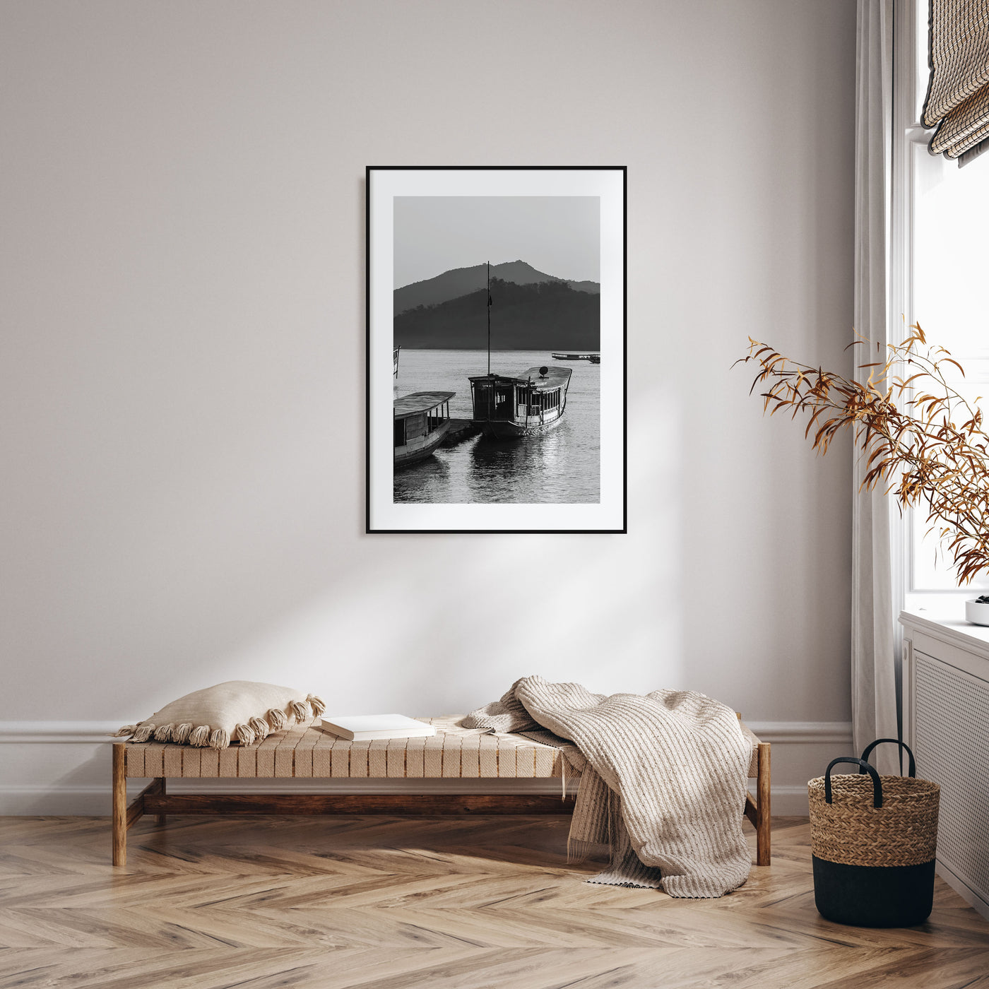 Laos Photo B&W Poster